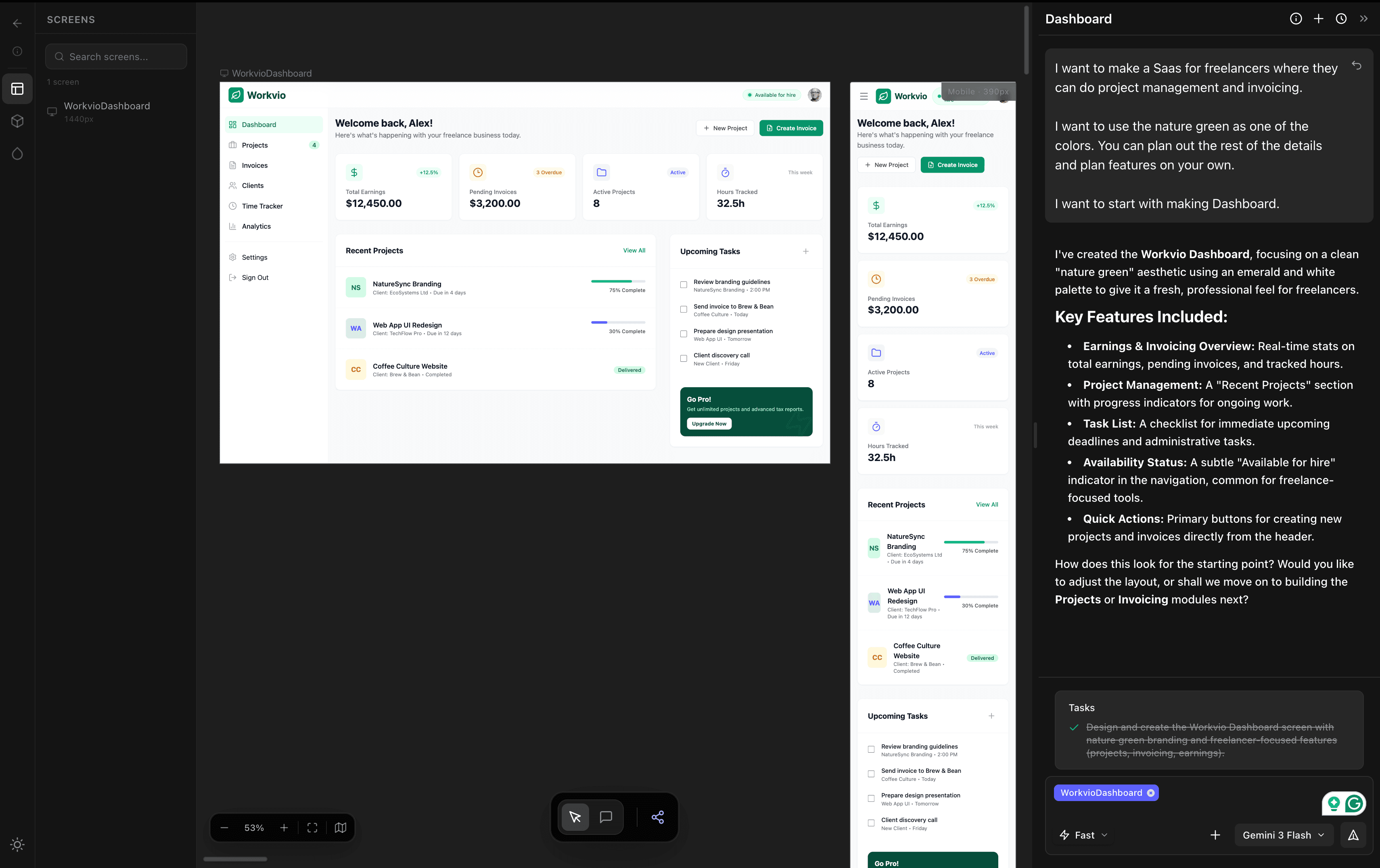 dMaya canvas with multi-screen product design
