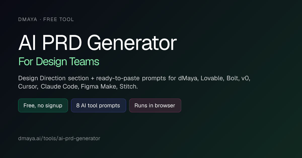 AI PRD Generator for Design Teams: Free Tool, 8 AI Prompts | dMaya